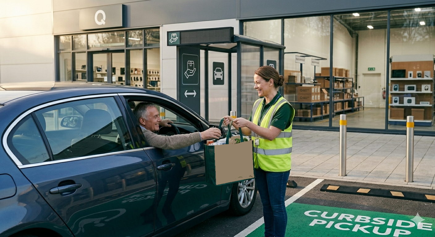 Curbside pickup and grocery delivery service