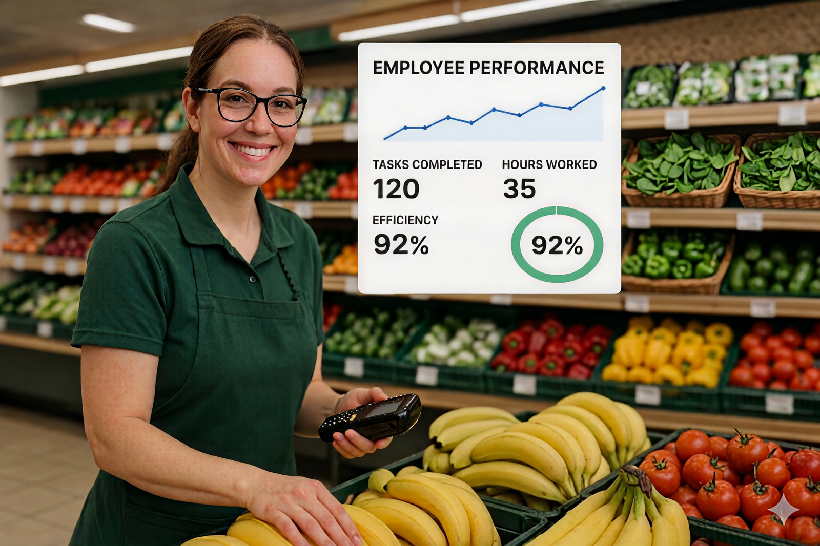 Retail operations team reviewing cloud analytics