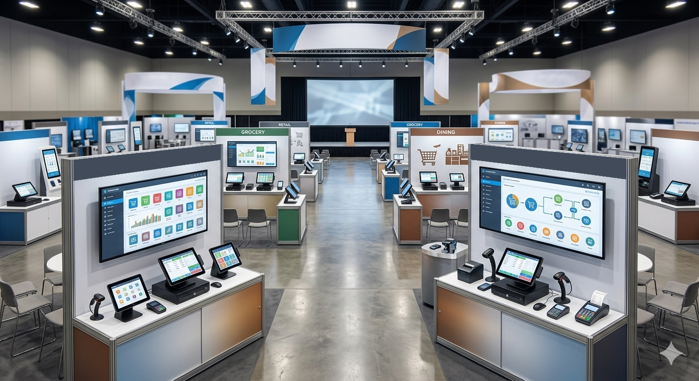 Business event audience attending a software presentation