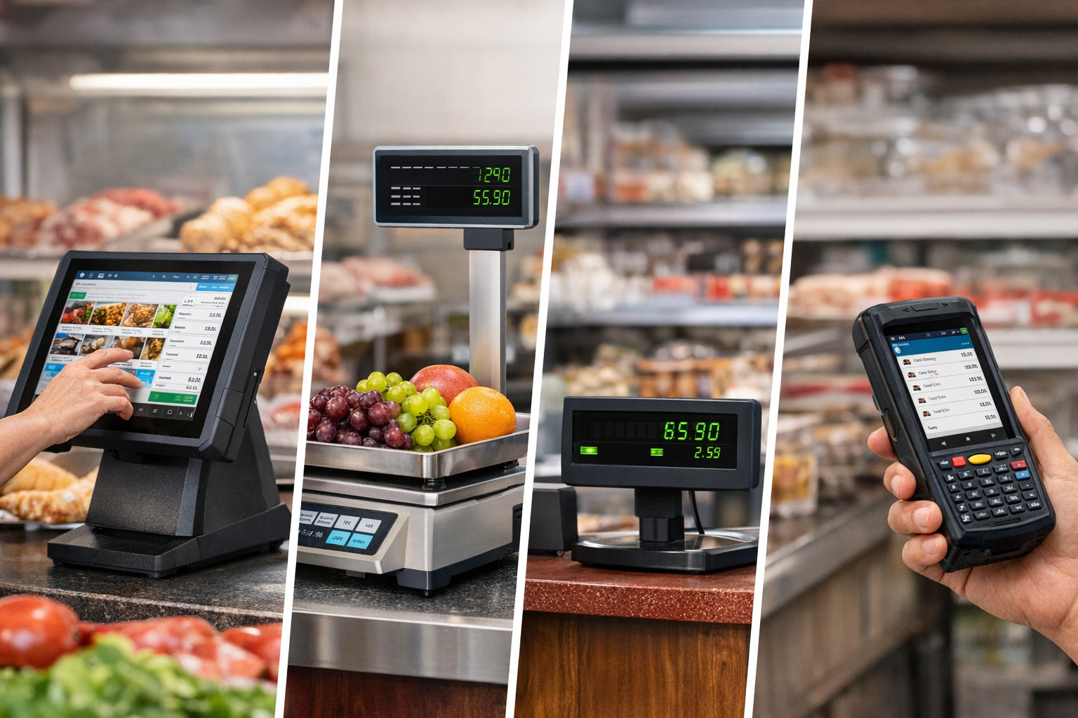 Modern grocery POS hardware and checkout equipment