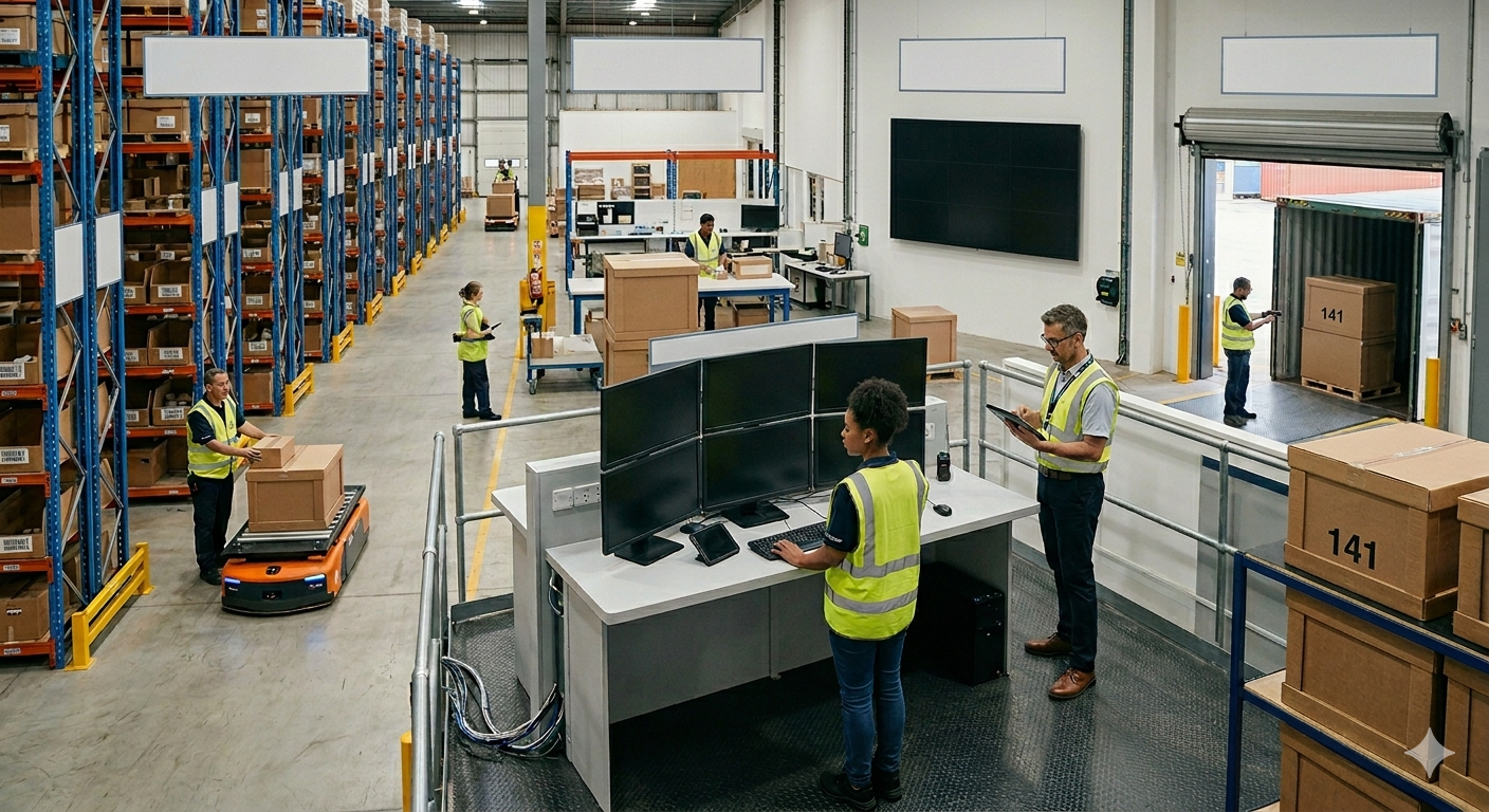 Warehouse stock storage and inventory operations